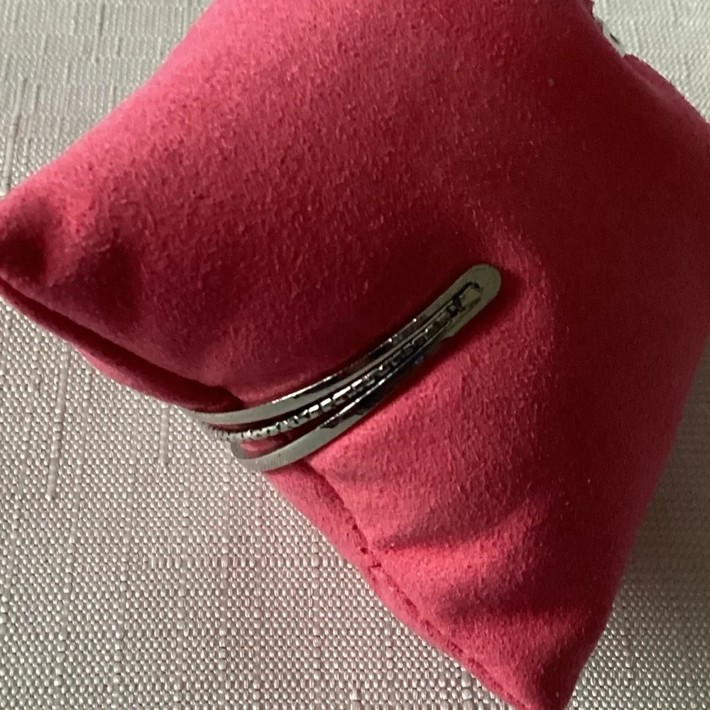 Rust Color Acrylic Silver Tone Cuff Bracelet